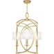 Cienfuegos 4 Light 21.5 inch Gold Chandelier Ceiling Light in Gold Leaf, Laminated White Fabric