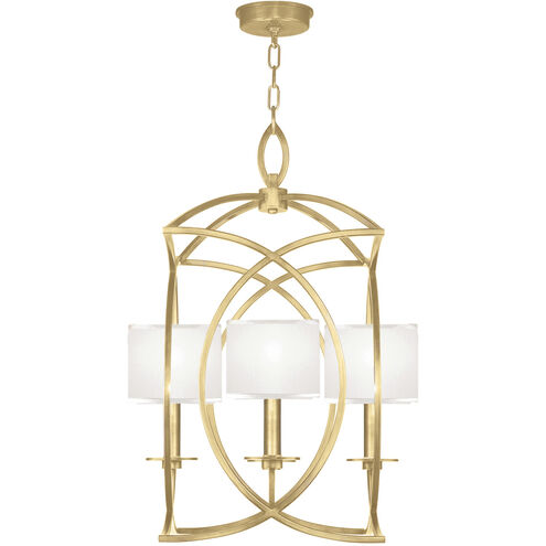 Cienfuegos 4 Light 21.5 inch Gold Chandelier Ceiling Light in Gold Leaf, Laminated White Fabric