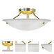 Oasis 3 Light 20 inch Polished Brass Semi-Flush Ceiling Light