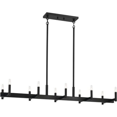 Erzo 10 Light 12.75 inch Black Chandelier Ceiling Light, Single