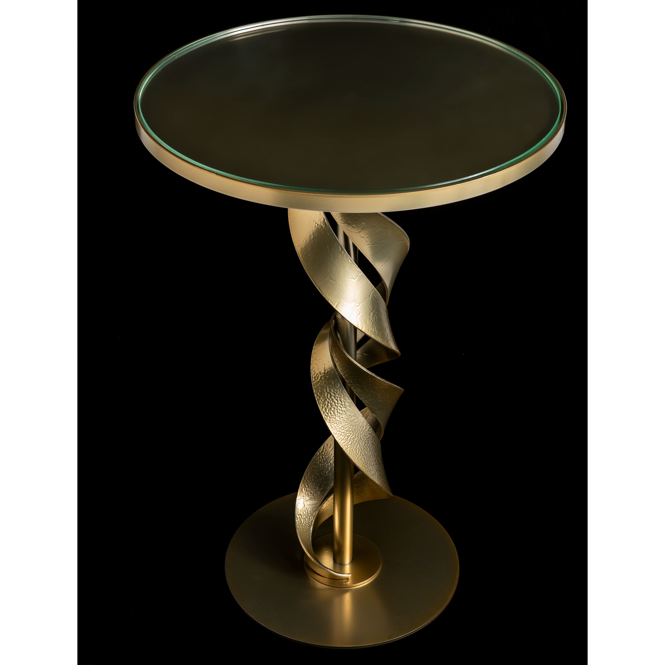 Folio 18.4 inch Modern Brass Accent Table, Glass Top