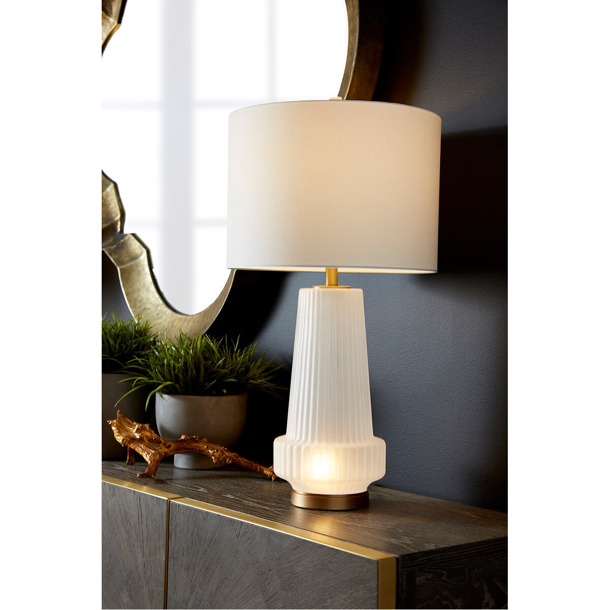 Mila 33 inch 100.00 watt Aged Brass Table Lamp Portable Light