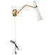 Blaze 1 Light 4 inch White Wall Sconce Wall Light in Aged Gold Brass and White