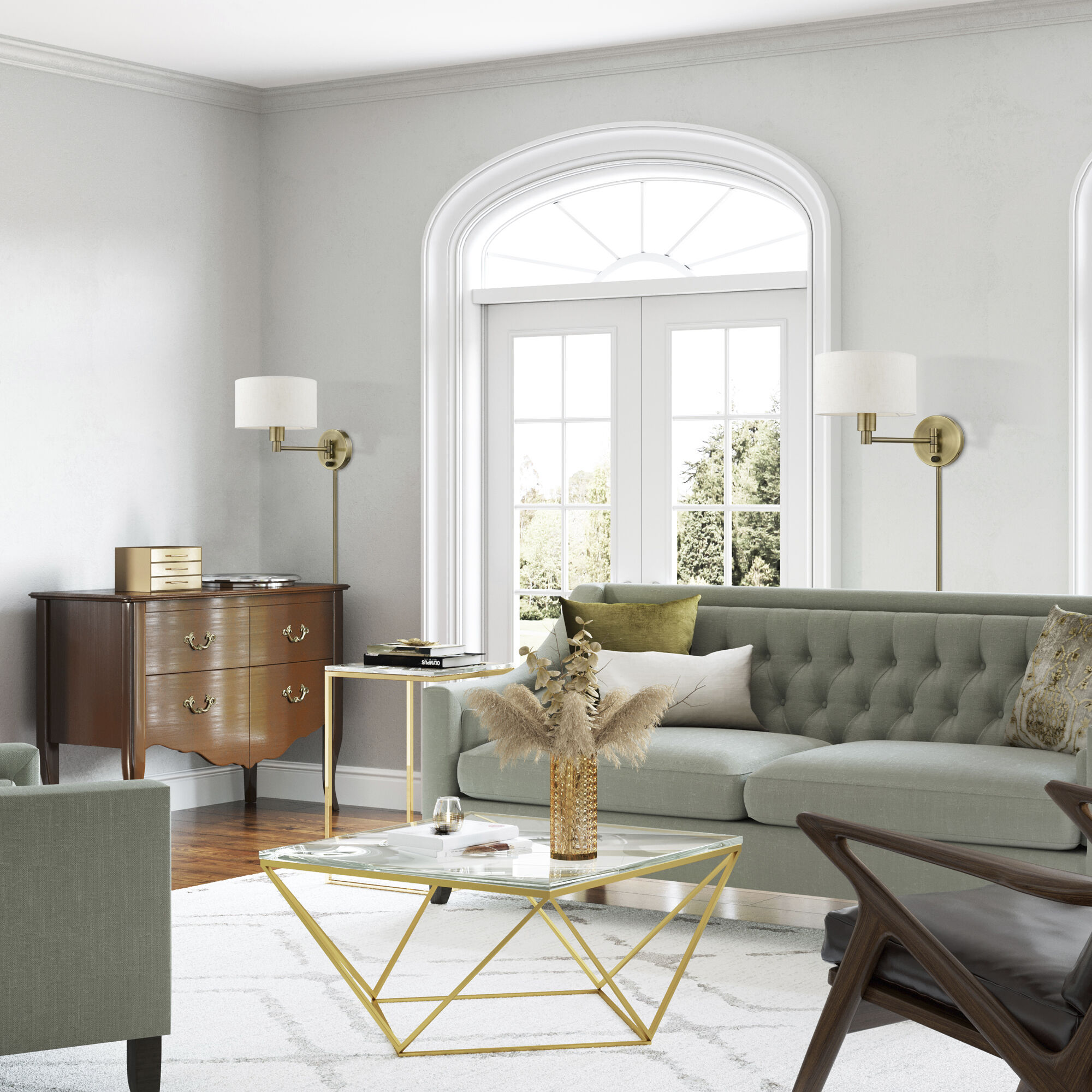 Allison 15 inch 60.00 watt Antique Brass Swing Arm Wall Lamp Wall Light