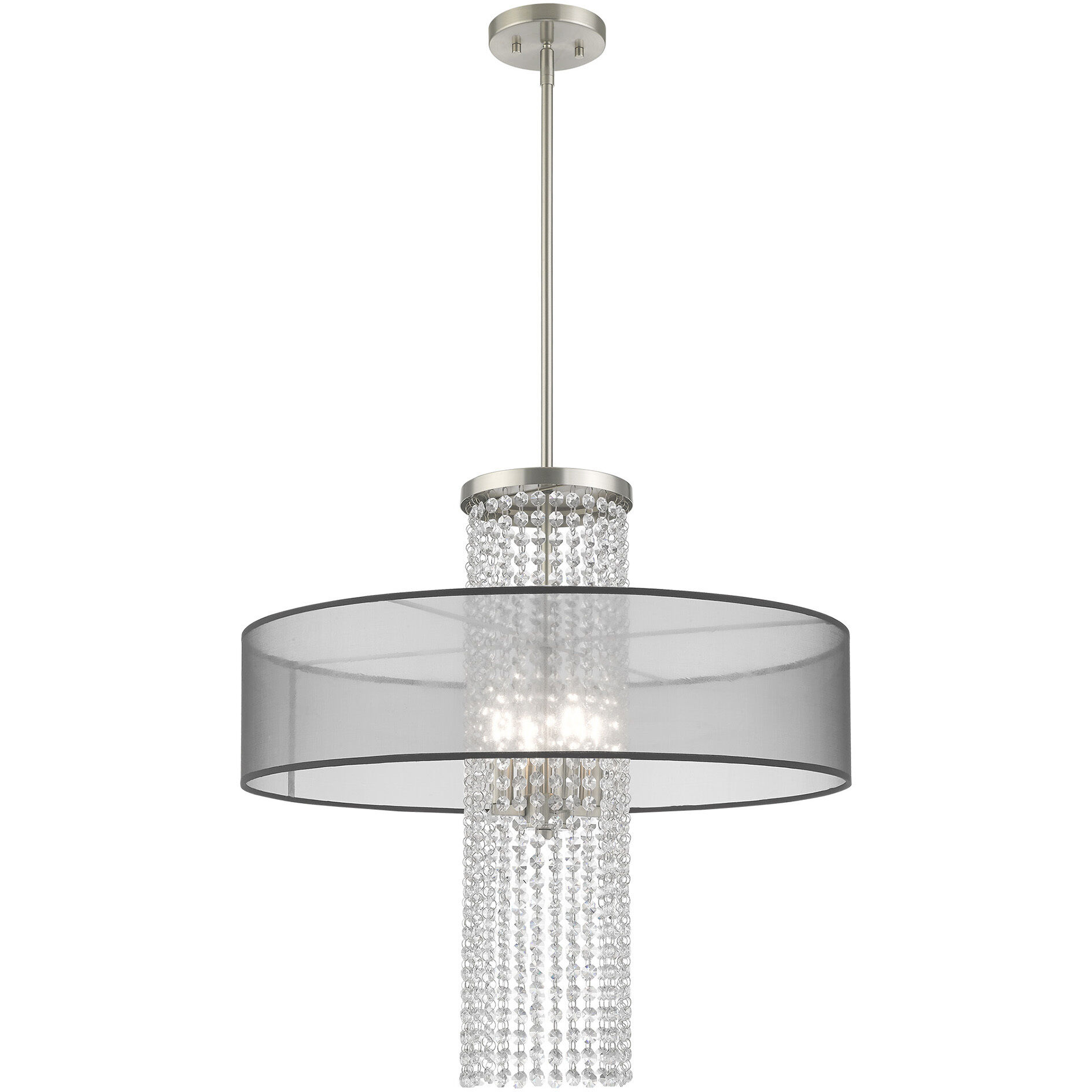 Bella Vista 4 Light 24 inch Brushed Nickel Pendant Chandelier Ceiling Light