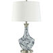 Cameron 30 inch 60.00 watt Wavecrest Blue and White and Silver Table Lamp Portable Light