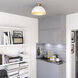 Devon LED 12.75 inch Glossy White and Satin Brass Semi-Flush Mount Ceiling Light