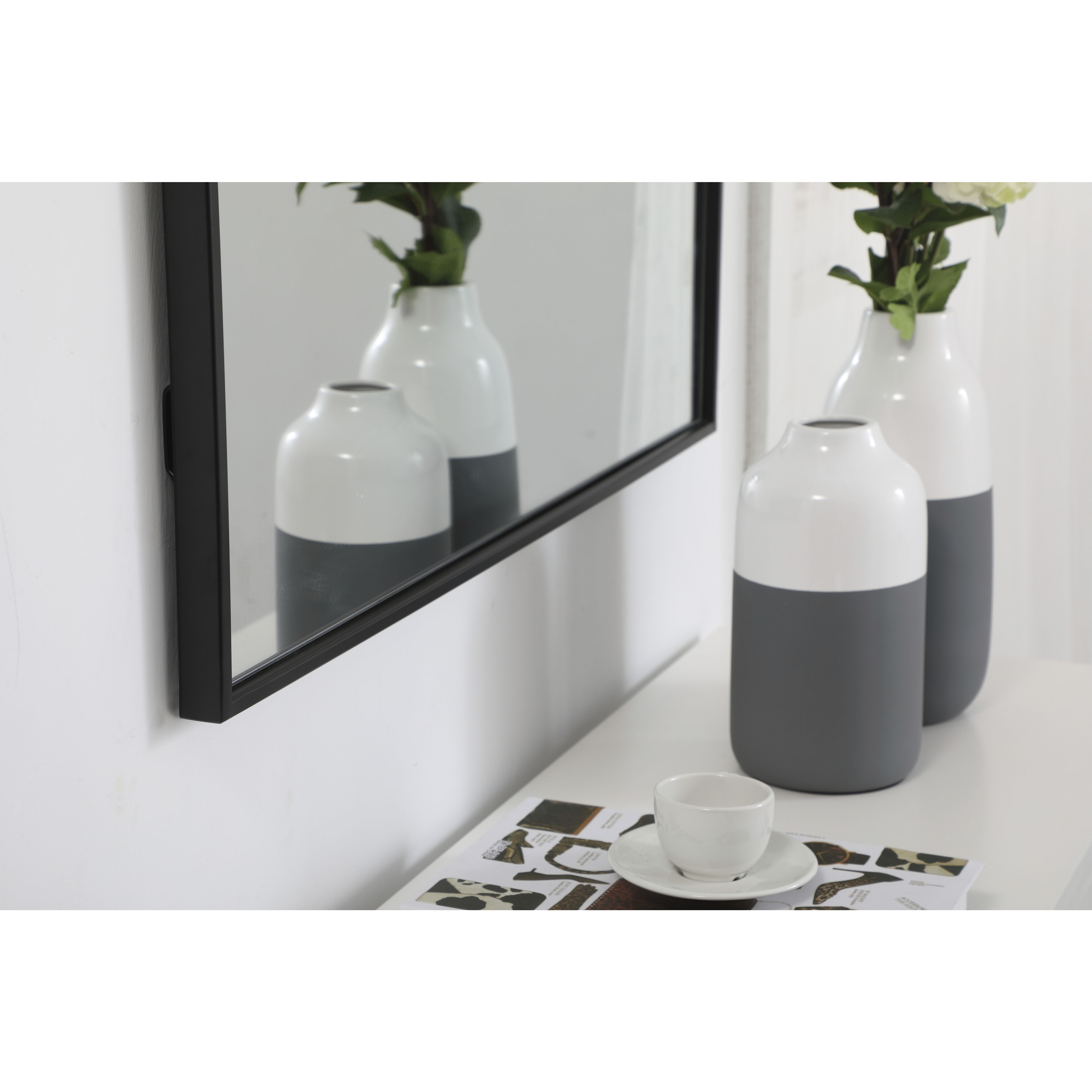 Monet 40 X 30 inch Black Wall Mirror