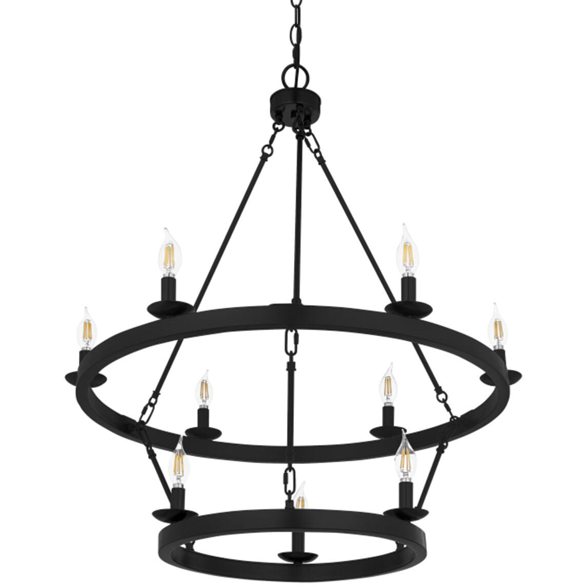 Melina 9 Light 34 inch Matte Black Chandelier Ceiling Light