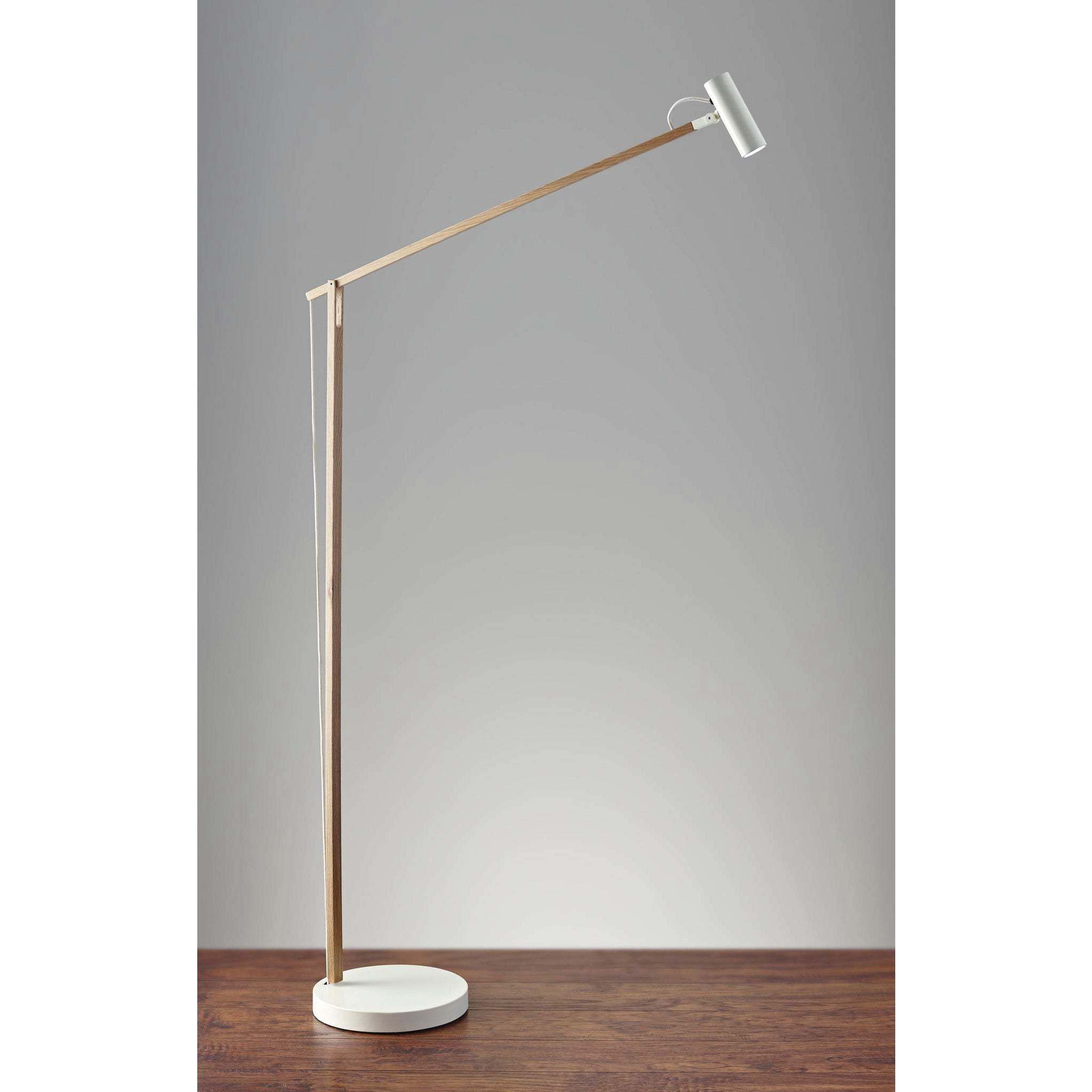 Crane 42 inch 5.00 watt Natural Ash Wood and White Floor Lamp Portable Light, ADS360