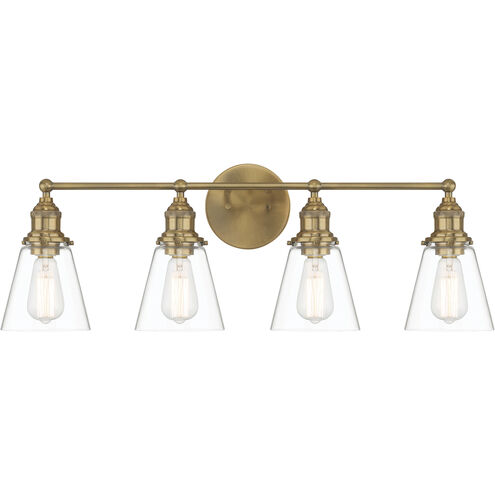 Barwell 4 Light 33 inch Oxidized Aged Brass Bath Vanity Light Wall Light