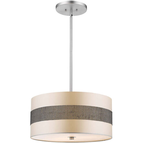 Harmony 3 Light 19 inch Metallic Silver Pendant/Semi-Flush Ceiling Light