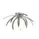 Dahlia 1 Light 21.3 inch Vintage Platinum Semi-Flush Ceiling Light in Opal