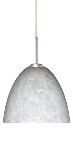 Sasha II LED Satin Nickel Pendant Ceiling Light in Carrera Glass