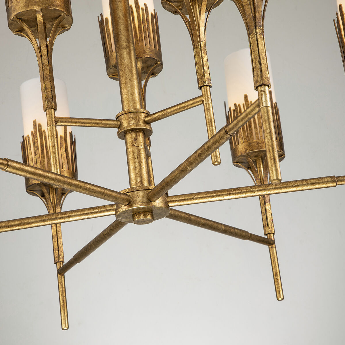 Sawgrass 6 Light 33 inch Gold Leaf Chandelier Ceiling Light