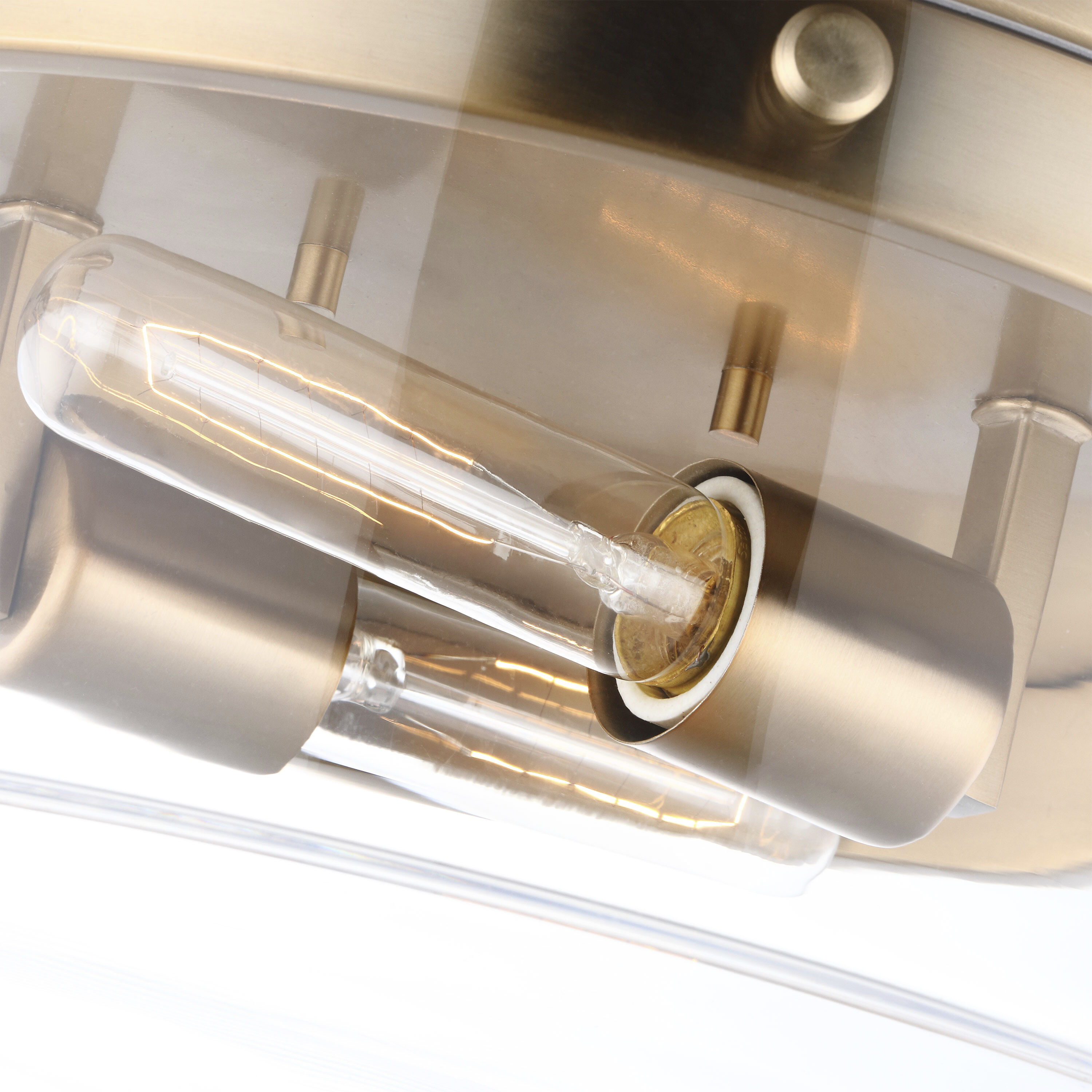 Intersection 2 Light 11 inch Burnished Brass Flush Ceiling Light