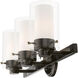 Manhattan 3 Light 22.5 inch Polished Black Chrome Vanity Sconce Wall Light