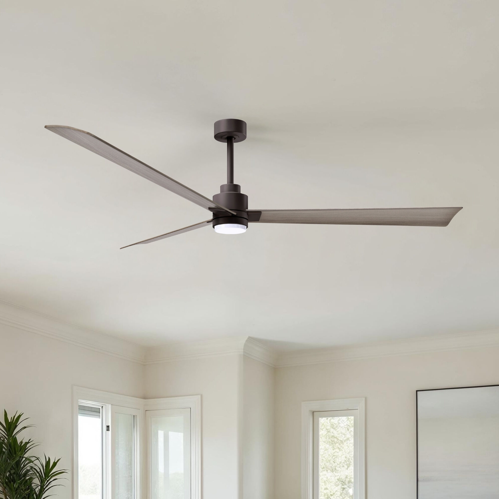Atlas Alessandra - LK 72 inch Textured Bronze with Gray Ash Tone Blades Ceiling Fan