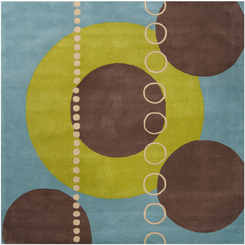 Forum 117 X 117 inch Green and Blue Area Rug, Wool