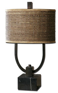 Stabina 30 inch 60 watt Rustic Bronze Table Lamp Portable Light