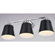 Barrington LED 24.25 inch Matte Black and Chrome Bathroom Light Wall Light in 3