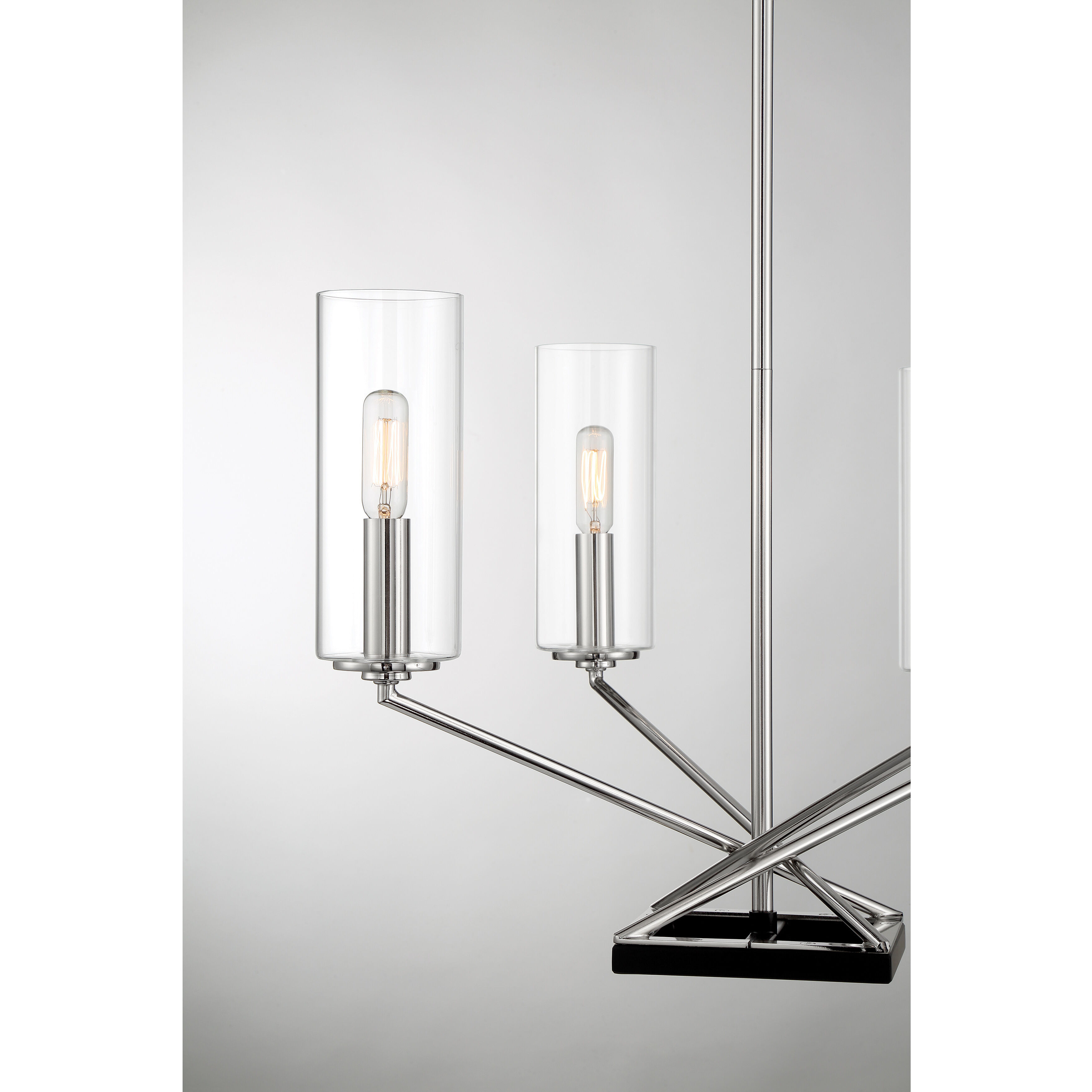 Highland Crossing 4 Light 18 inch Coal/Polished Nickel Chandelier Ceiling Light