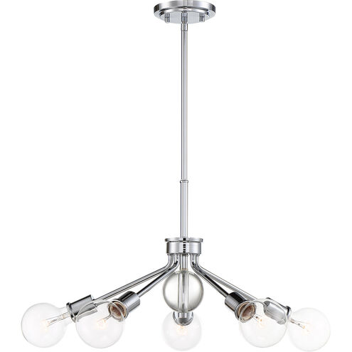 Bounce 5 Light 27 inch Polished Nickel Pendant Ceiling Light