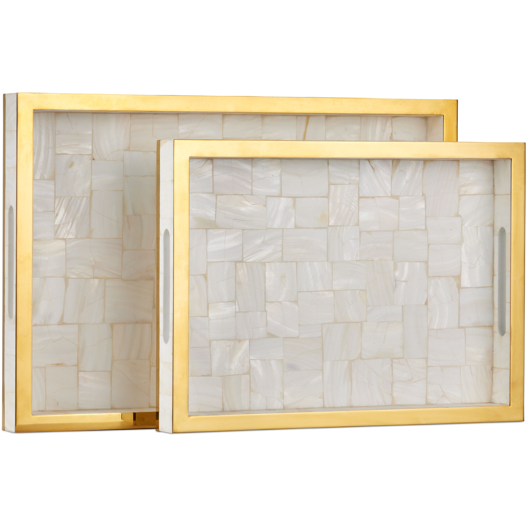 Casey Natural/Brass Trays, Set of 2