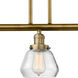 Franklin Restoration Fulton 3 Light 39 inch Brushed Brass Island Light Ceiling Light in Clear Glass, Franklin Restoration