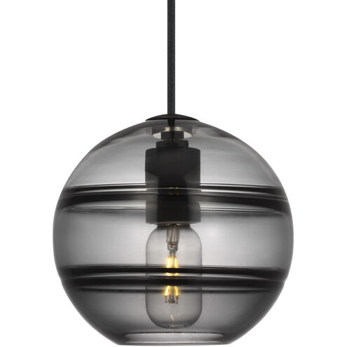 Sean Lavin Sedona 1 Light 7.5 inch Nightshade Black Pendant Ceiling Light in Transparent Smoke Glass, No Lamp Included