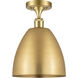 Ballston Dome 1 Light 9 inch Satin Gold Semi-Flush Mount Ceiling Light