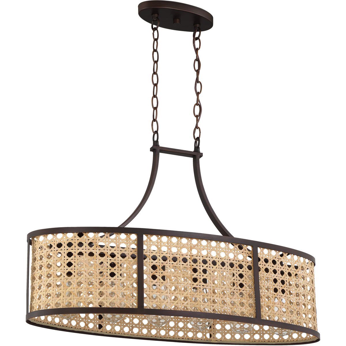 Malaya 6 Light 31.75 inch Aged Bronze Brushed Island Ceiling Light