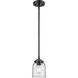Nouveau Small Bell LED 5 inch Oil Rubbed Bronze Mini Pendant Ceiling Light in Clear Glass, Nouveau