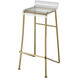 Hyperion 33.25 inch Gold with Clear Bar Stool
