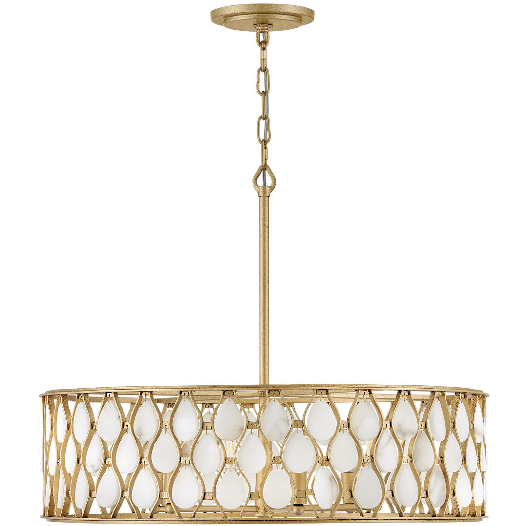 Estie 6 Light 28 inch Piastra Gold Interior Hanging Ceiling Light