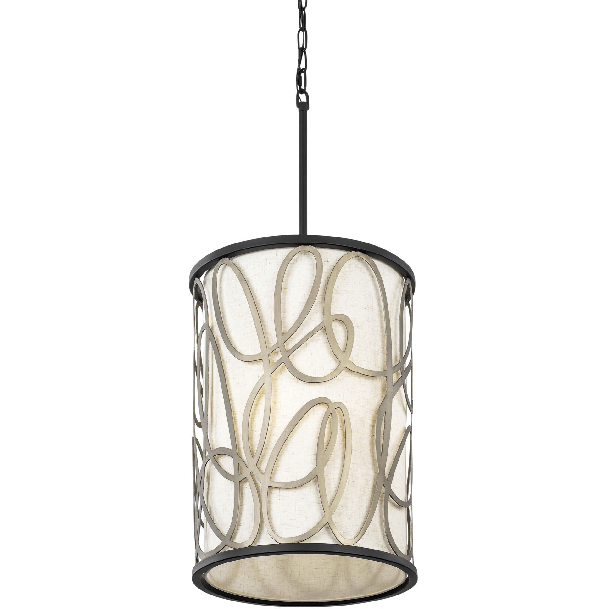 Scribble 6 Light 16 inch Matte Black with Artifact Foyer Pendant Ceiling Light, Smithsonian Collaboration