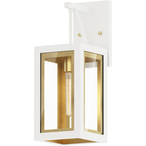 Neoclass 1 Light 15.75 inch White/Gold Outdoor Wall Mount in White and Gold