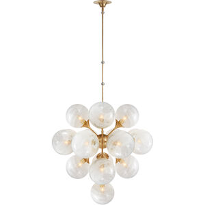 AERIN Cristol 17 Light 33.25 inch Hand-Rubbed Antique Brass Tiered Chandelier Ceiling Light, Large