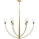 Jheni 6 Light 36 inch Brushed Gold Chandelier Ceiling Light