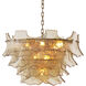 Clarendon 10 Light 29.53 inch Antique Brass and Champagne Colored Glass Pendant Ceiling Light