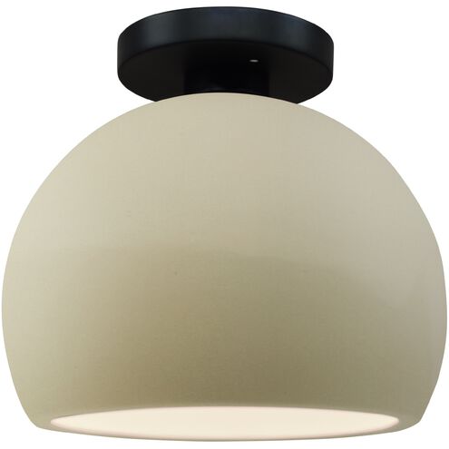 Radiance LED 7 inch Vanilla Gloss and Matte Black Semi Flush Ceiling Light