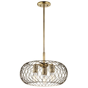 Devin 3 Light 18 inch Natural Brass Pendant Ceiling Light