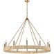 Abaca 12 Light 48 inch Satin Brass with Natural Abaca Chandelier Ceiling Light