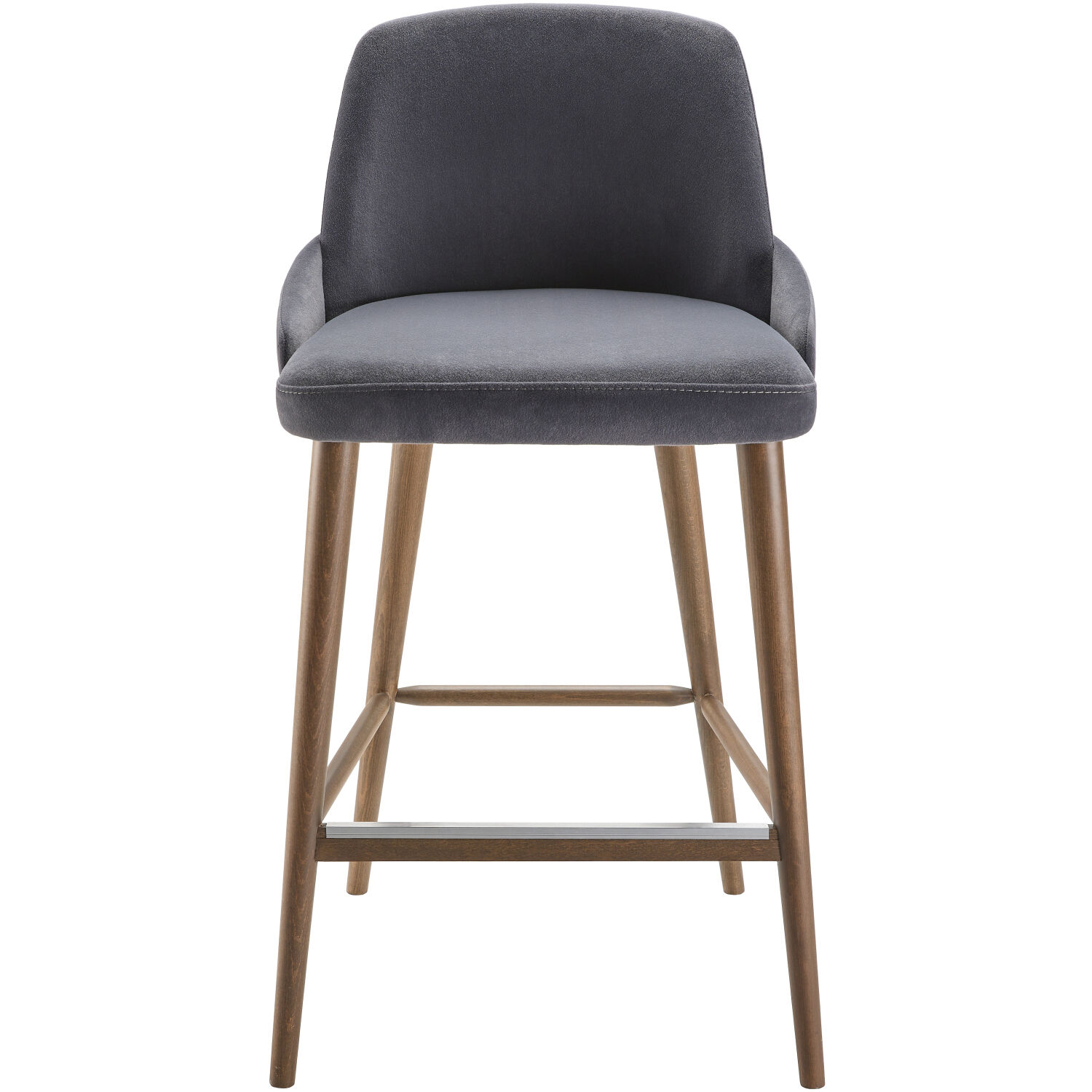 Peregrine 46.46 inch Upholstery: Black; Base: Charcoal Bar Stool