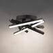 Parallax LED 15 inch Black Semi-Flush Mount Ceiling Light in 3000K, dweLED