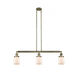Franklin Restoration Small Bell 3 Light 38 inch Antique Brass Island Light Ceiling Light in Incandescent, Matte White Glass, Franklin Restoration