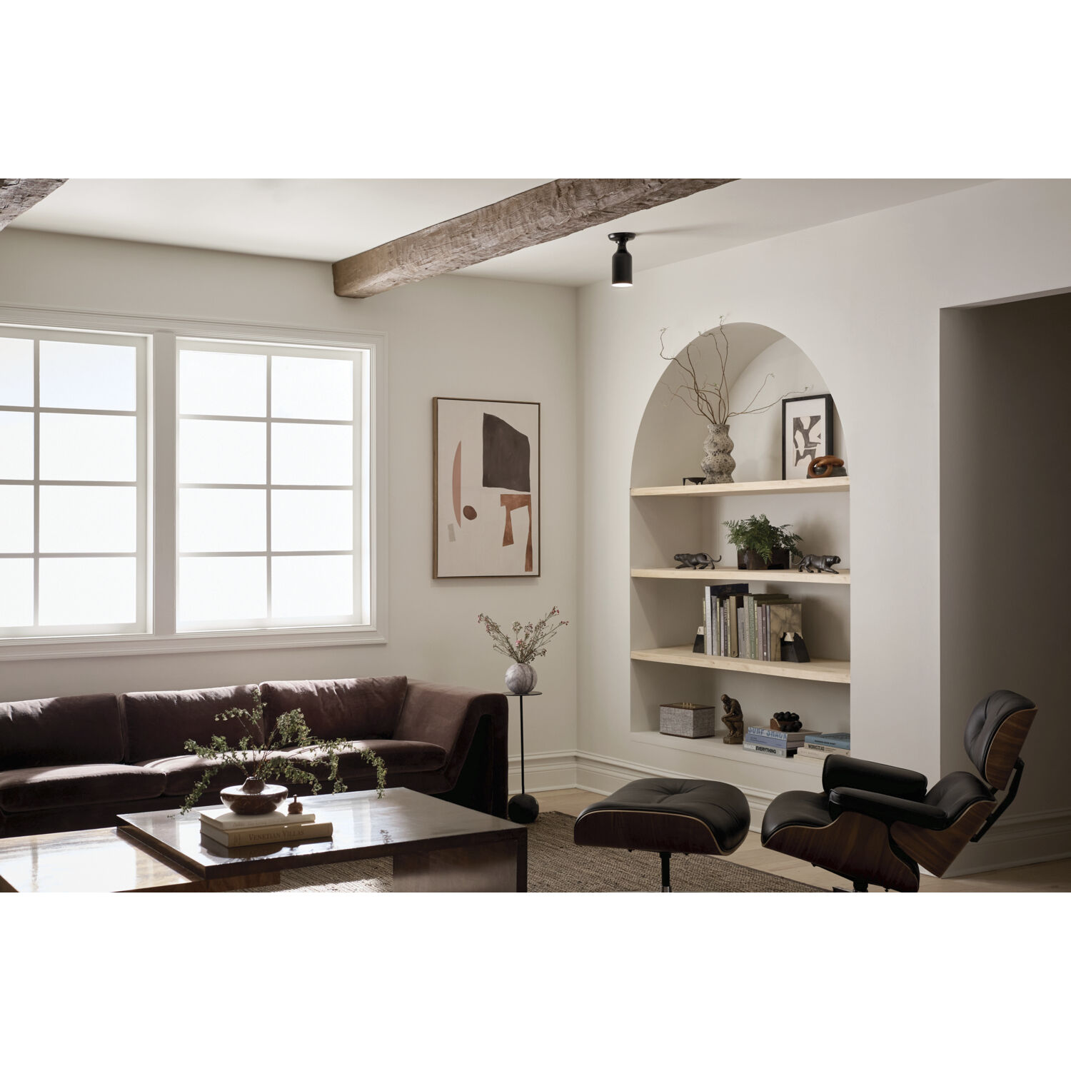 Sisu LED 5 inch Black Semi Flush Mount Ceiling Light