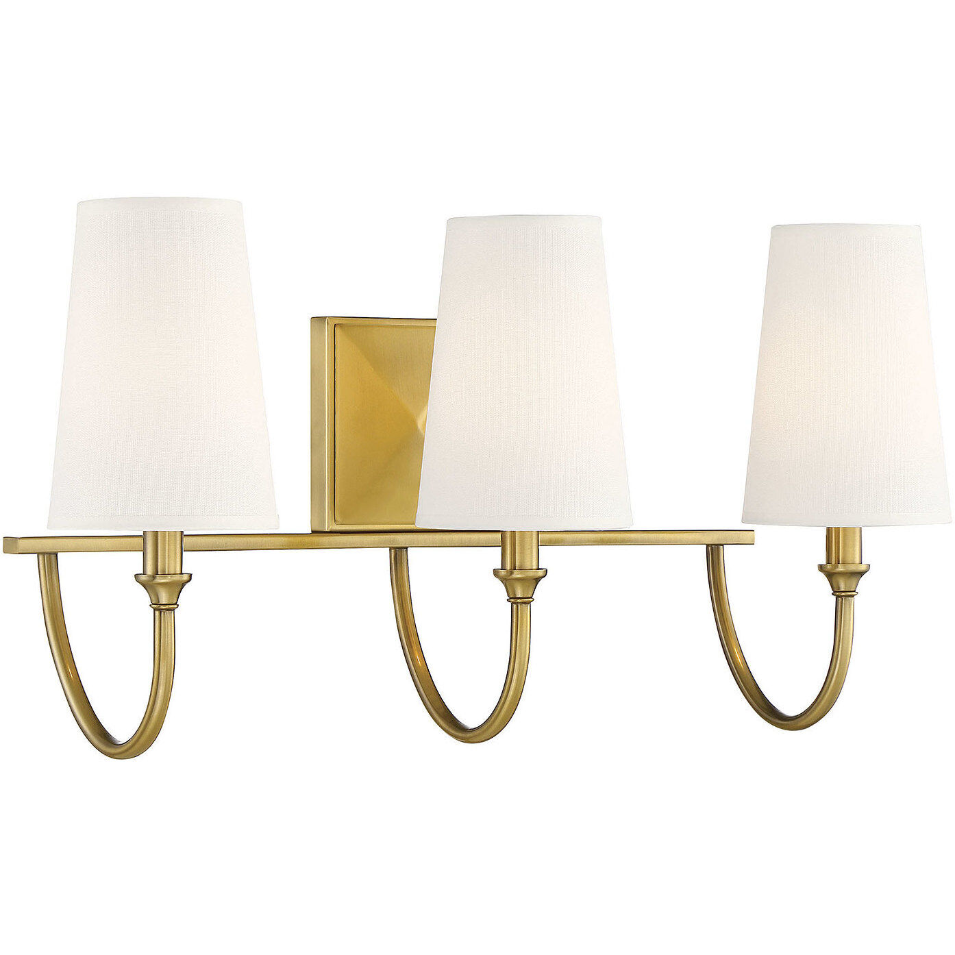 Cameron 3 Light 24 inch Warm Brass Bathroom Vanity Light Wall Light, Essentials