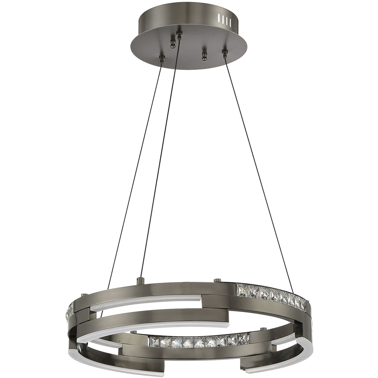 Satern LED 18 inch Black Stainless Pendant Ceiling Light