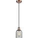 Ballston Caledonia 1 Light 5 inch Antique Copper Mini Pendant Ceiling Light in Charcoal Glass, Ballston